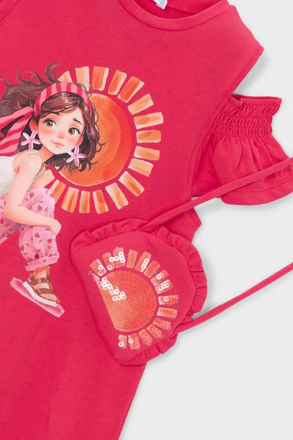 Mayoral Yazlık Kız Elbise ve Çanta Set Pembe - 3