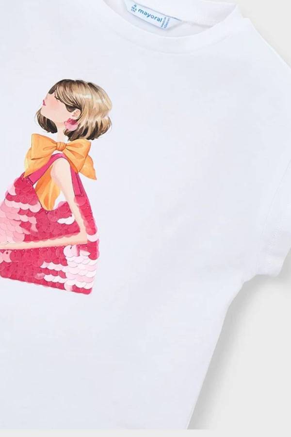 Mayoral Yazlık Kız Kısa Kol Figürlü T-shirt - 5