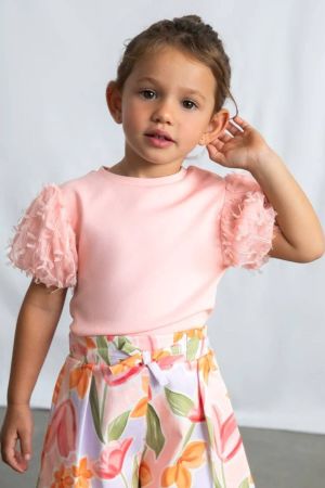 Mayoral Yazlık Kız Kısa Kol T-shirt Pembe - 1
