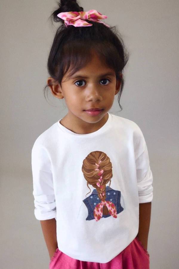 Mayoral Yazlık Kız Uzun Kol T-shirt Ekru - 1