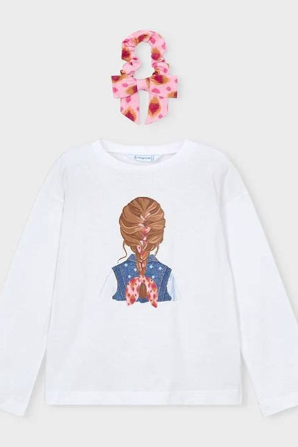 Mayoral Yazlık Kız Uzun Kol T-shirt Ekru - 3