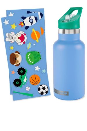 Skip Hop Spark Style Paslanmaz Çelik Stickerlı Suluk Mavi Orjinal - 3