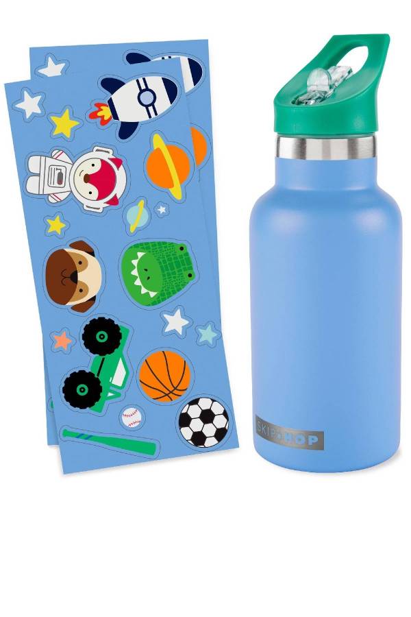 Skip Hop Spark Style Paslanmaz Çelik Stickerlı Suluk Mavi Orjinal - 3
