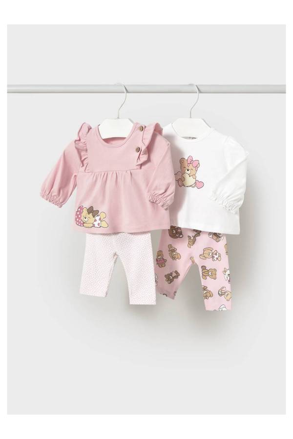 Yazlık Bebek 4'lü tayt Bluz Set - 1